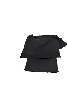 Allheart Luxe Supreme Black Women's 4XL Scrub Tops & 3XLP Scrub Pants Set of 3